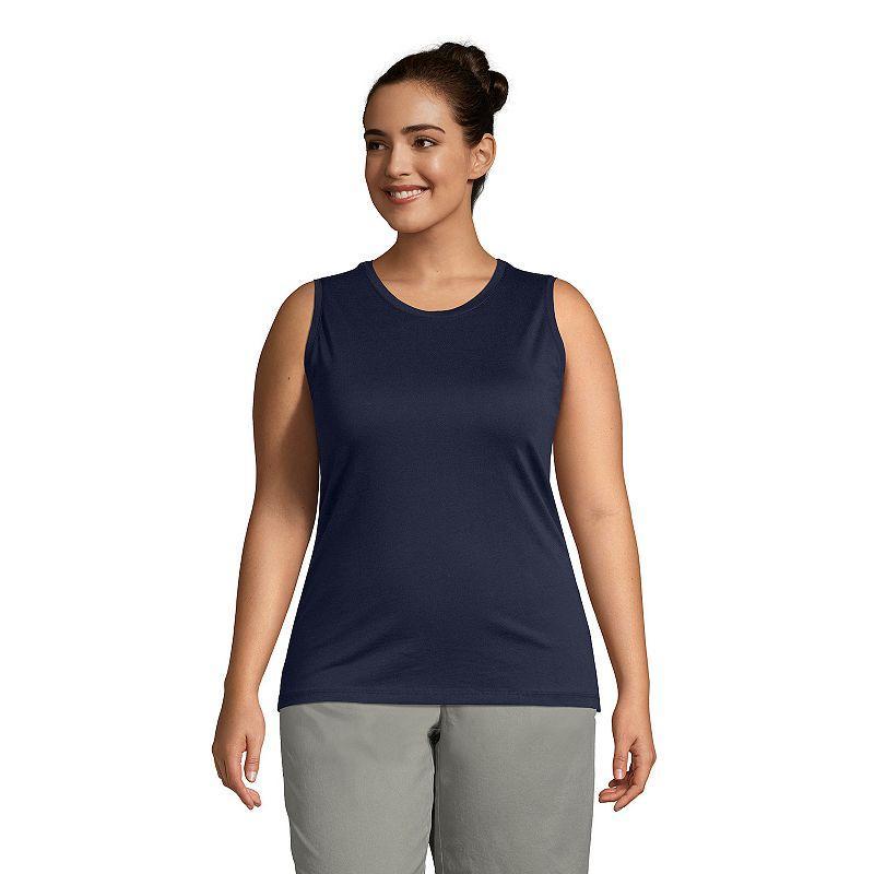 Plus Size Lands' End Power Performance Tunic Tank, Women's, Size: 2XL, White Product Image