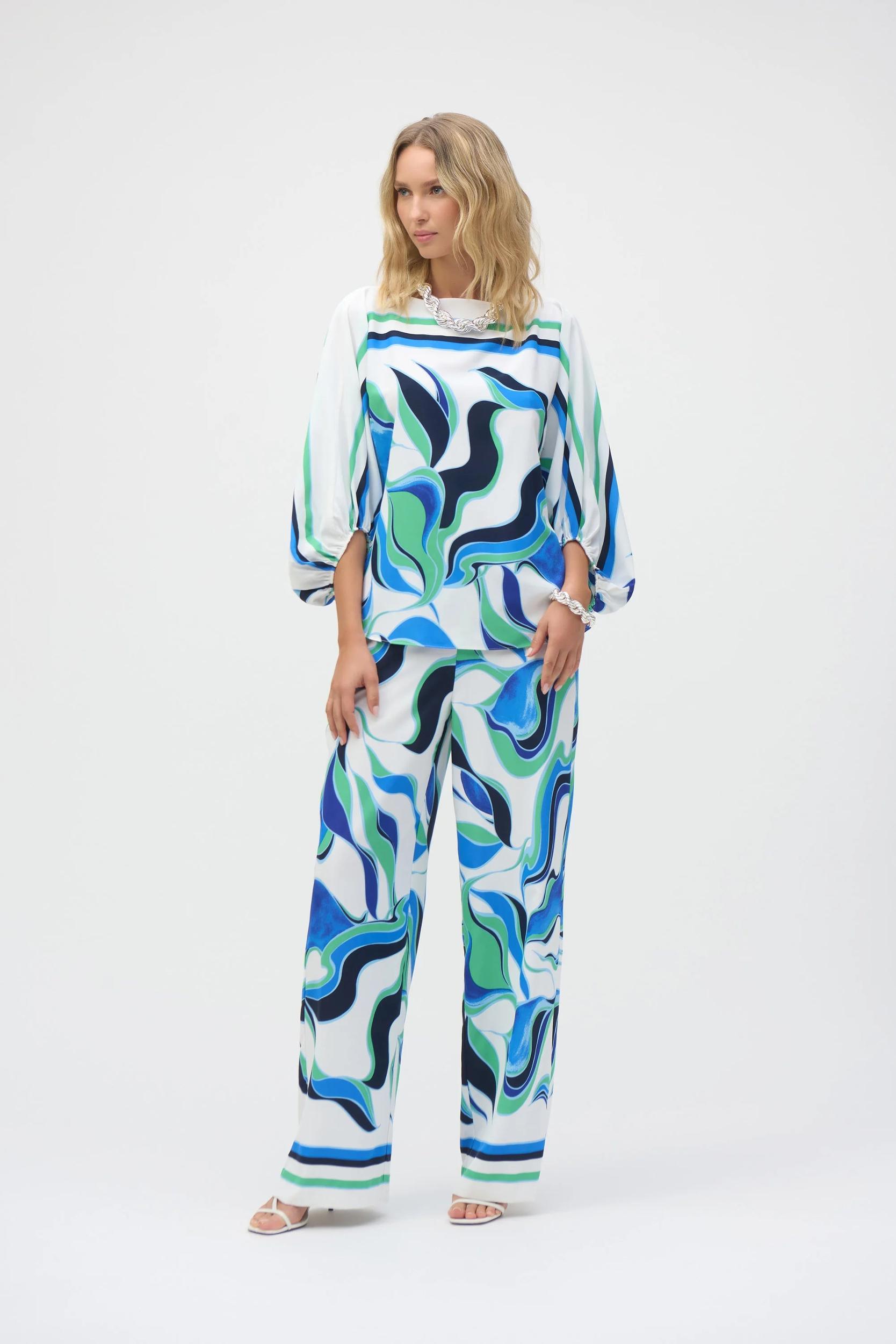 Woven Abstract Print Boxy Top Product Image