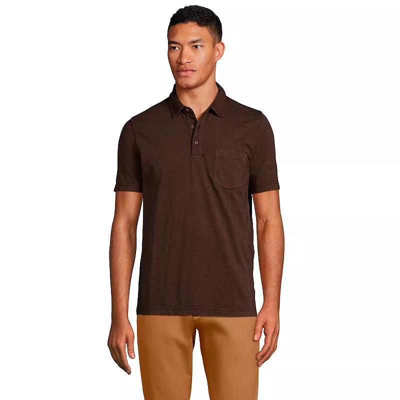 Men's Lands' End Slub Pocket Polo, Size: XXL, White Product Image