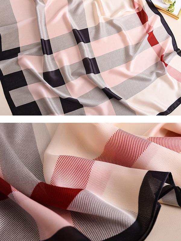 Chic Plaid Silk Imitation Shawl&Scarf Product Image
