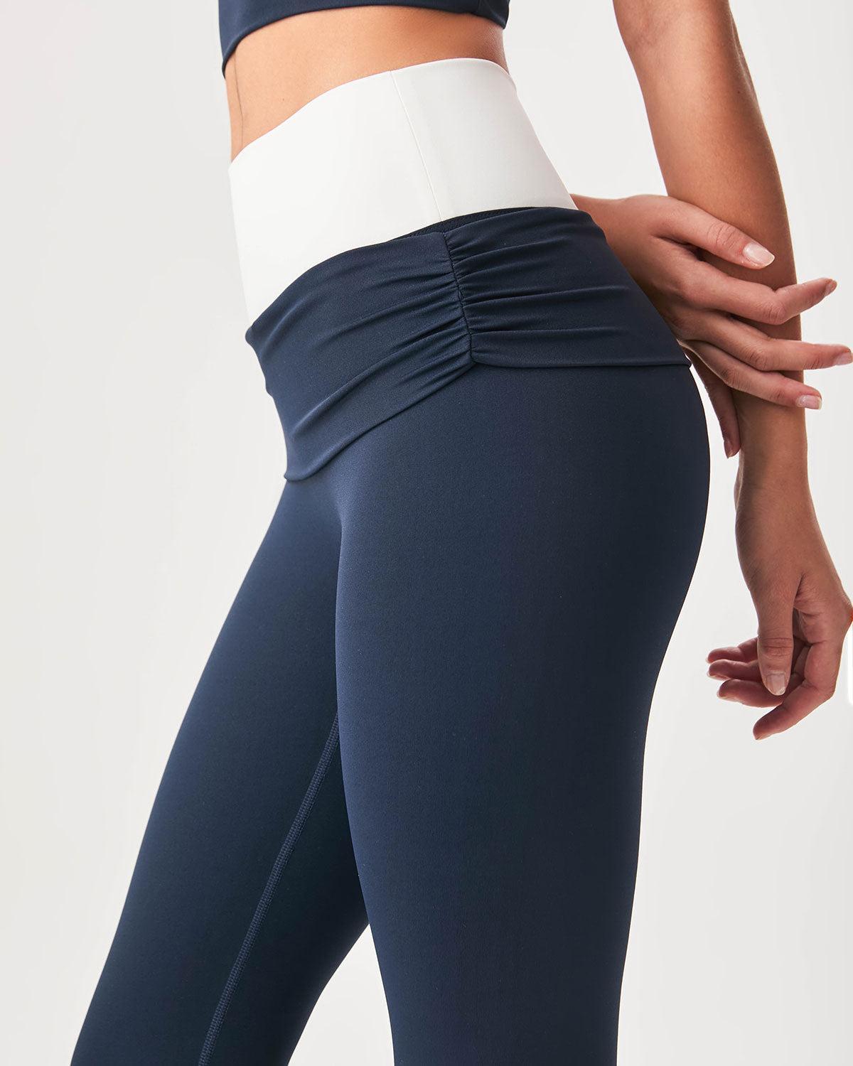 Navy High Waisted Sleek Leggings Product Image