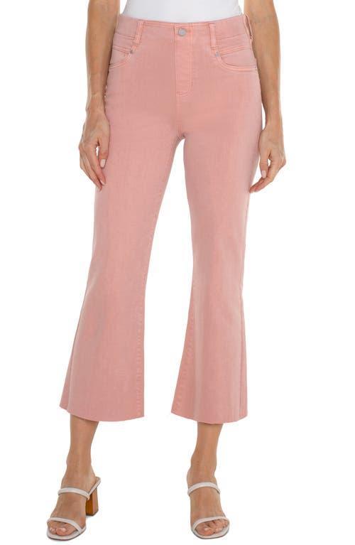 Liverpool Los Angeles Gia Glider Pull On Mid Rise Crop Flare with Back Pleat High Performance Denim (Rose Blush) Women's Jeans Product Image