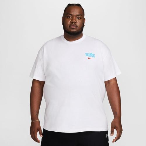 Nike Men's Sportswear Swoosh High T-Shirt in White/White Size XL 100% Cotton Product Image
