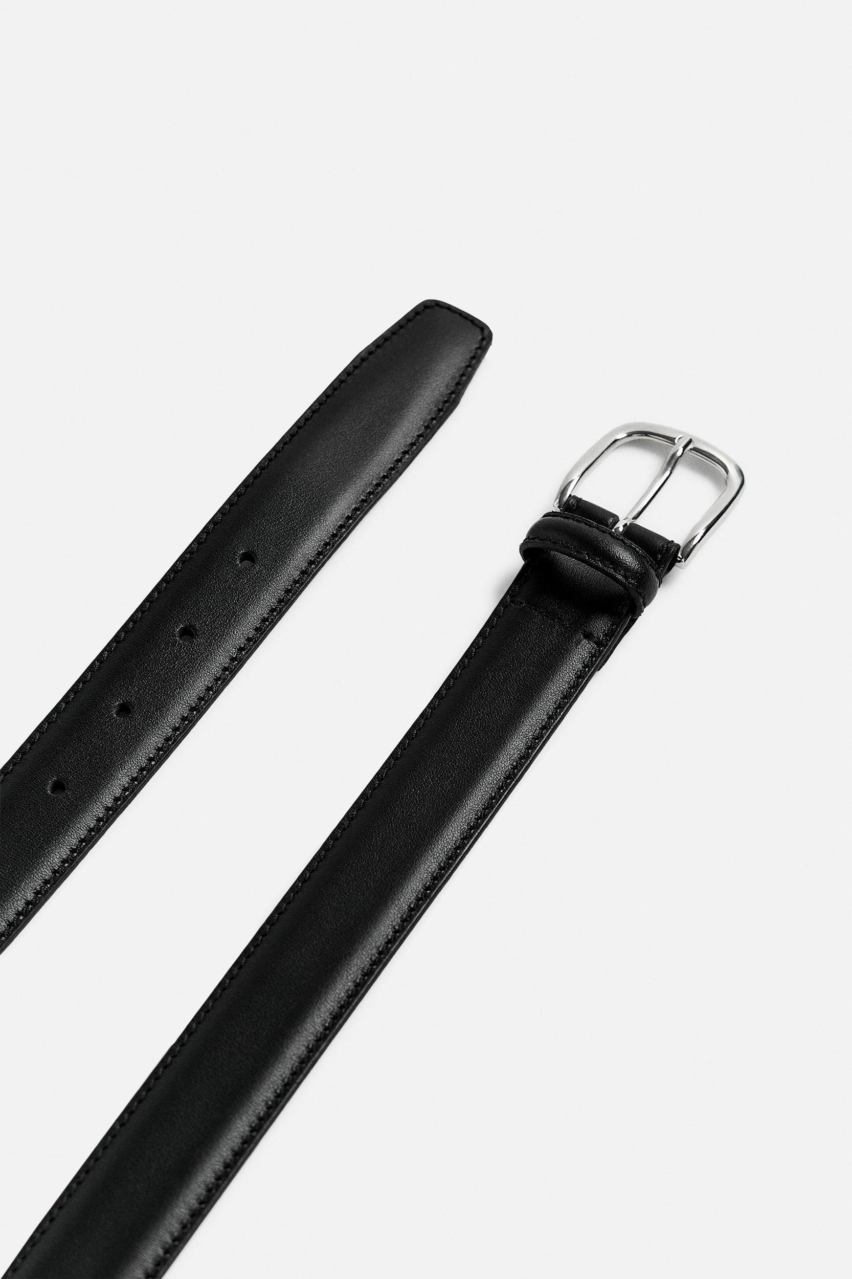 PLATE BUCKLE LEATHER BELT Product Image