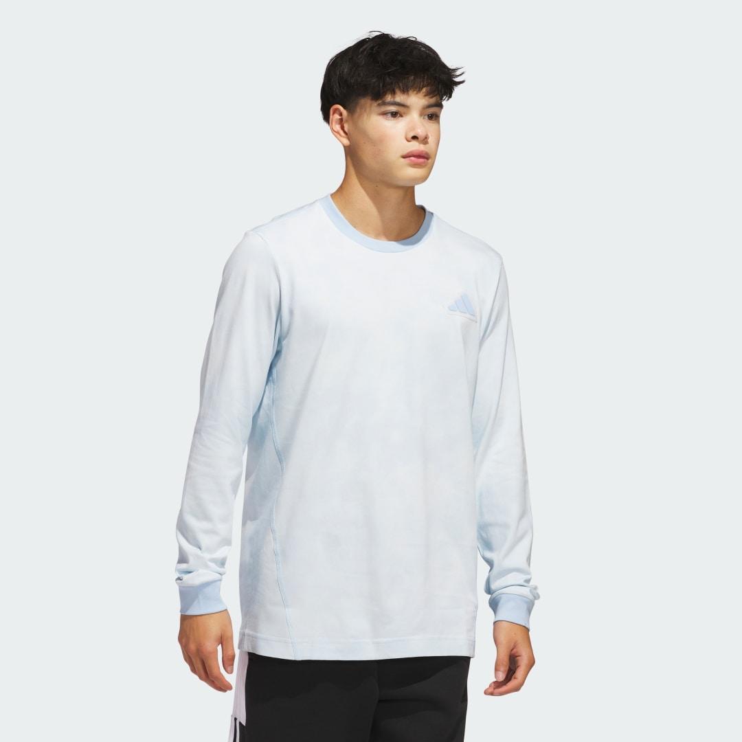adidas Long Sleeve Tech Tee Glow Blue S Mens Product Image