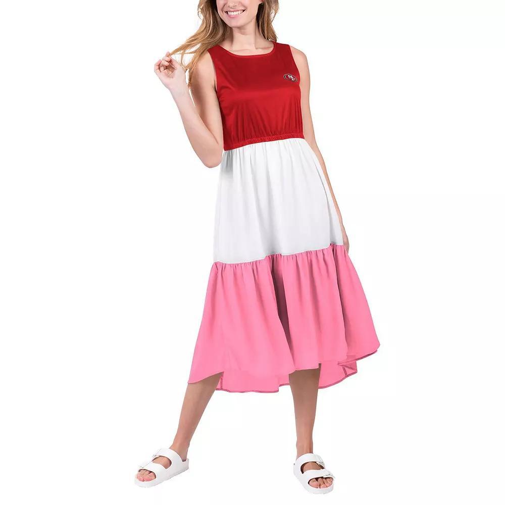 Women's G-III 4Her by Carl Banks Scarlet/Pink San Francisco 49ers 12th Inning Colorblock Dress, Size: Large, Red Product Image