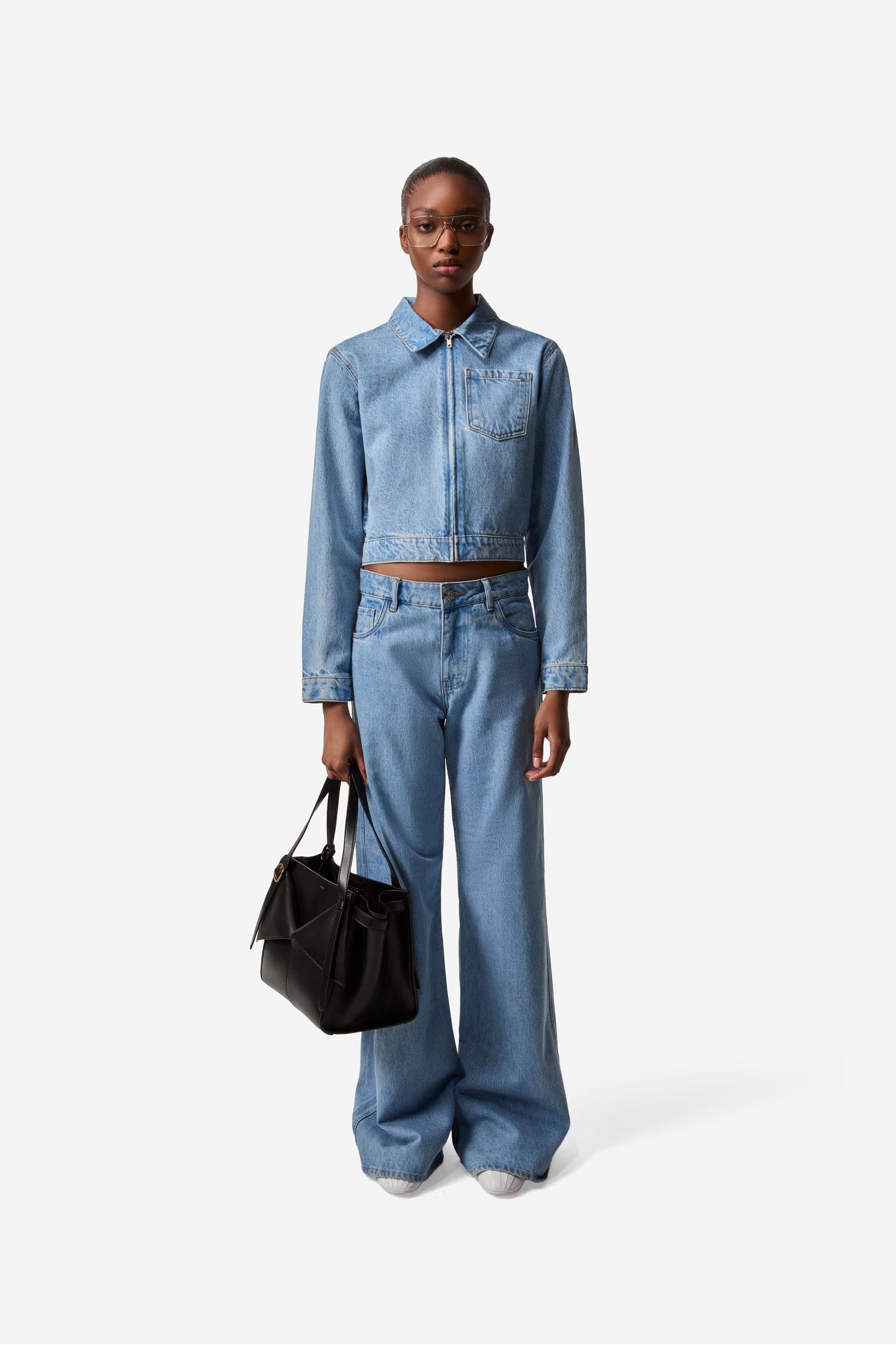 Wide Leg Denim Pants Product Image