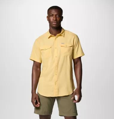Mens Columbia UPF 40 Utilizer II Solid Short Sleeve Button-Down Shirt Product Image