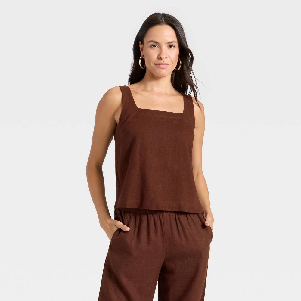 Women's Linen-Blend Tank Top - A New Day™ Product Image