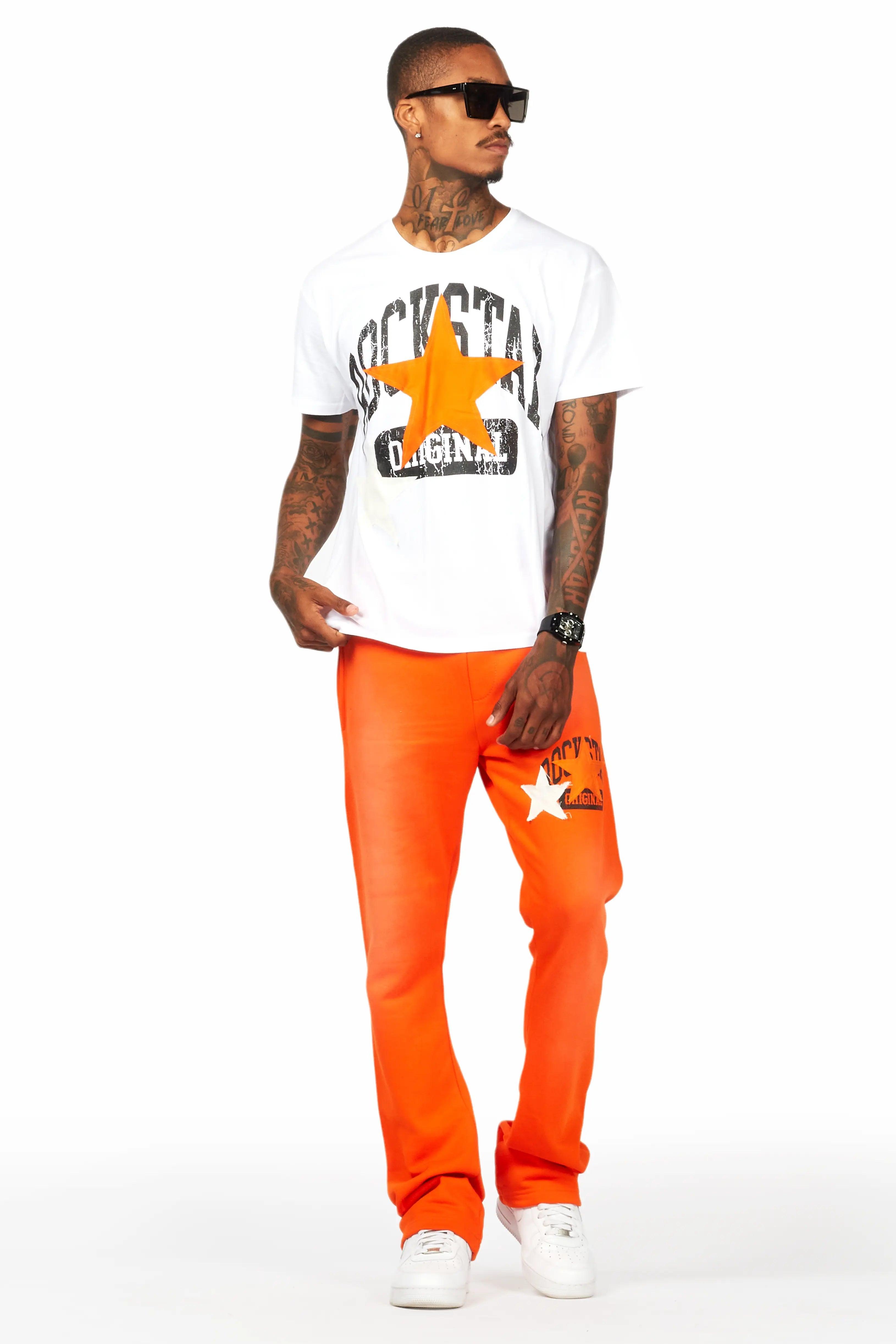 Mallor White/Orange T-Shirt/Stacked Track Set Male Product Image