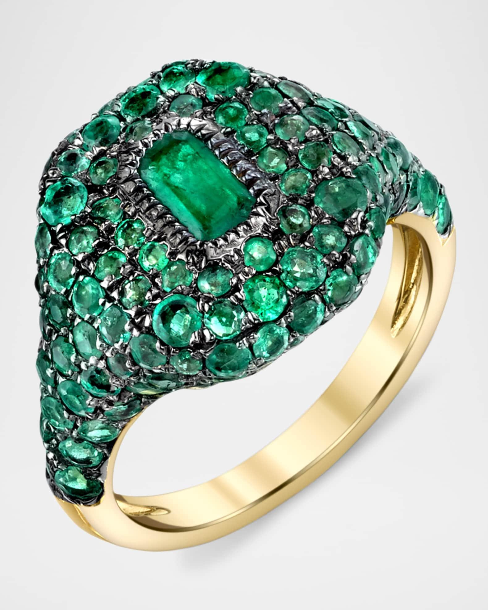 Pave Emerald Pinky Ring Product Image
