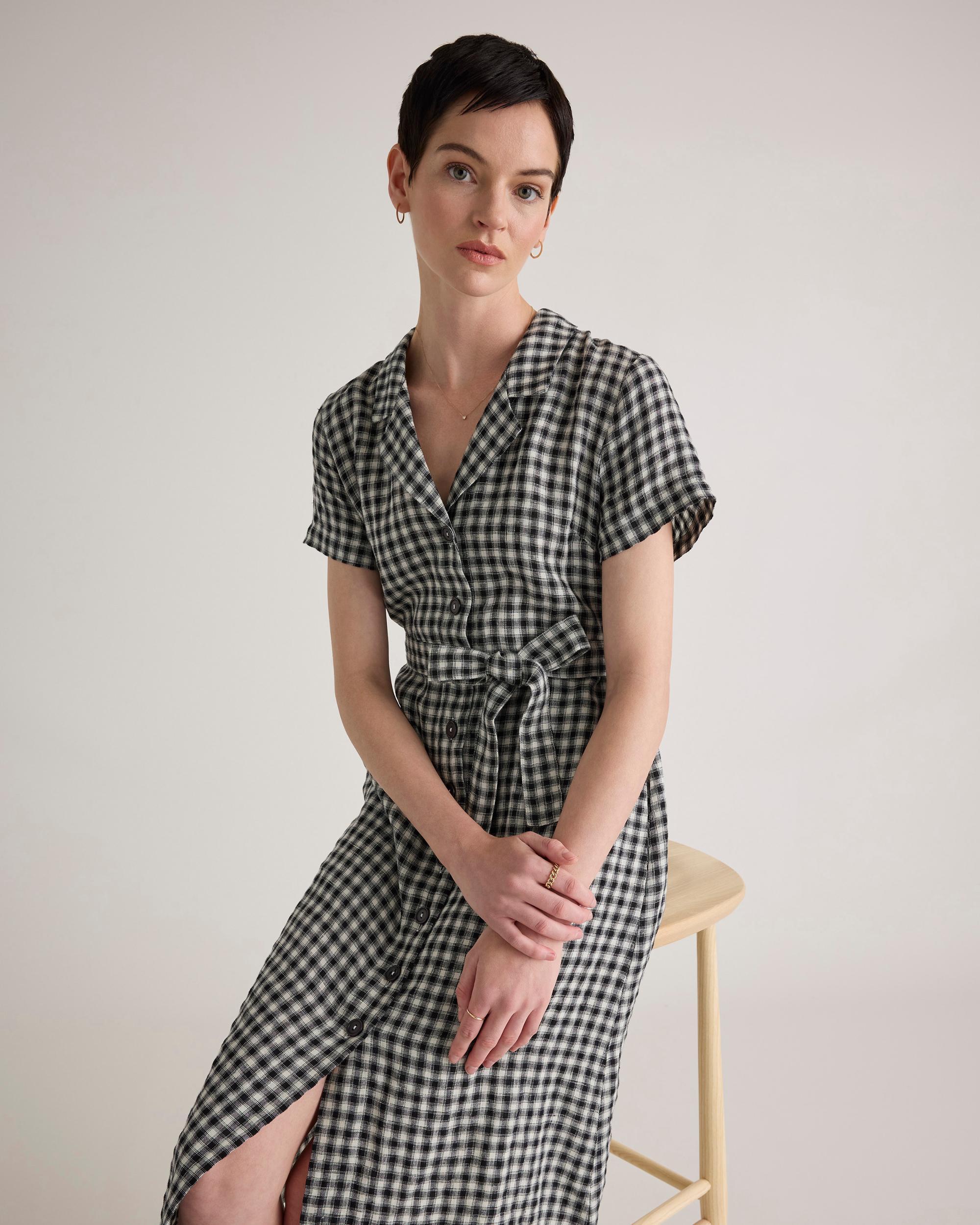 Quince | Women's 100% European Linen Button Front Dress Size XS Product Image