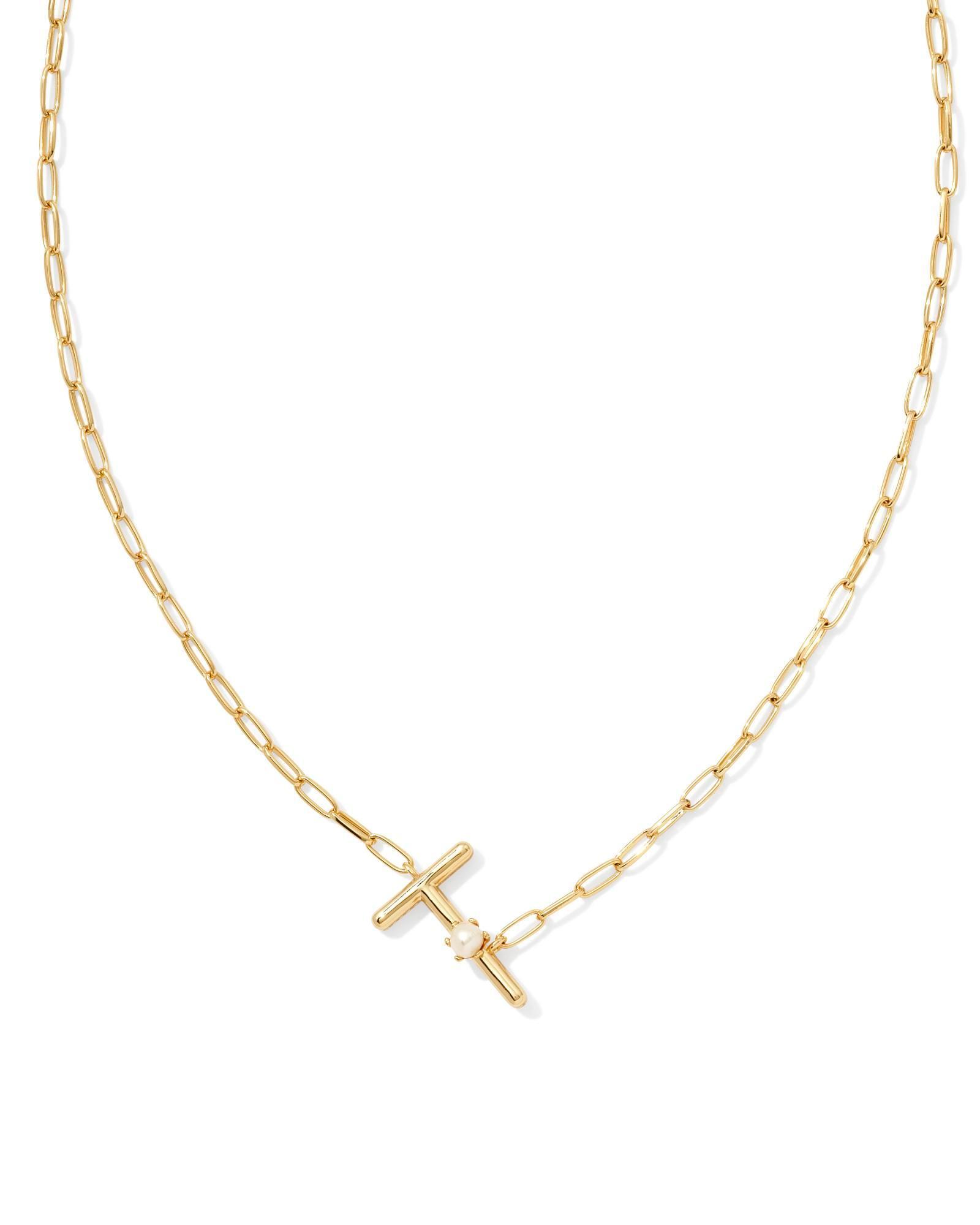 Pearl Silver Letter X Short Pendant Necklace in Freshwater Cultured Pearl Product Image