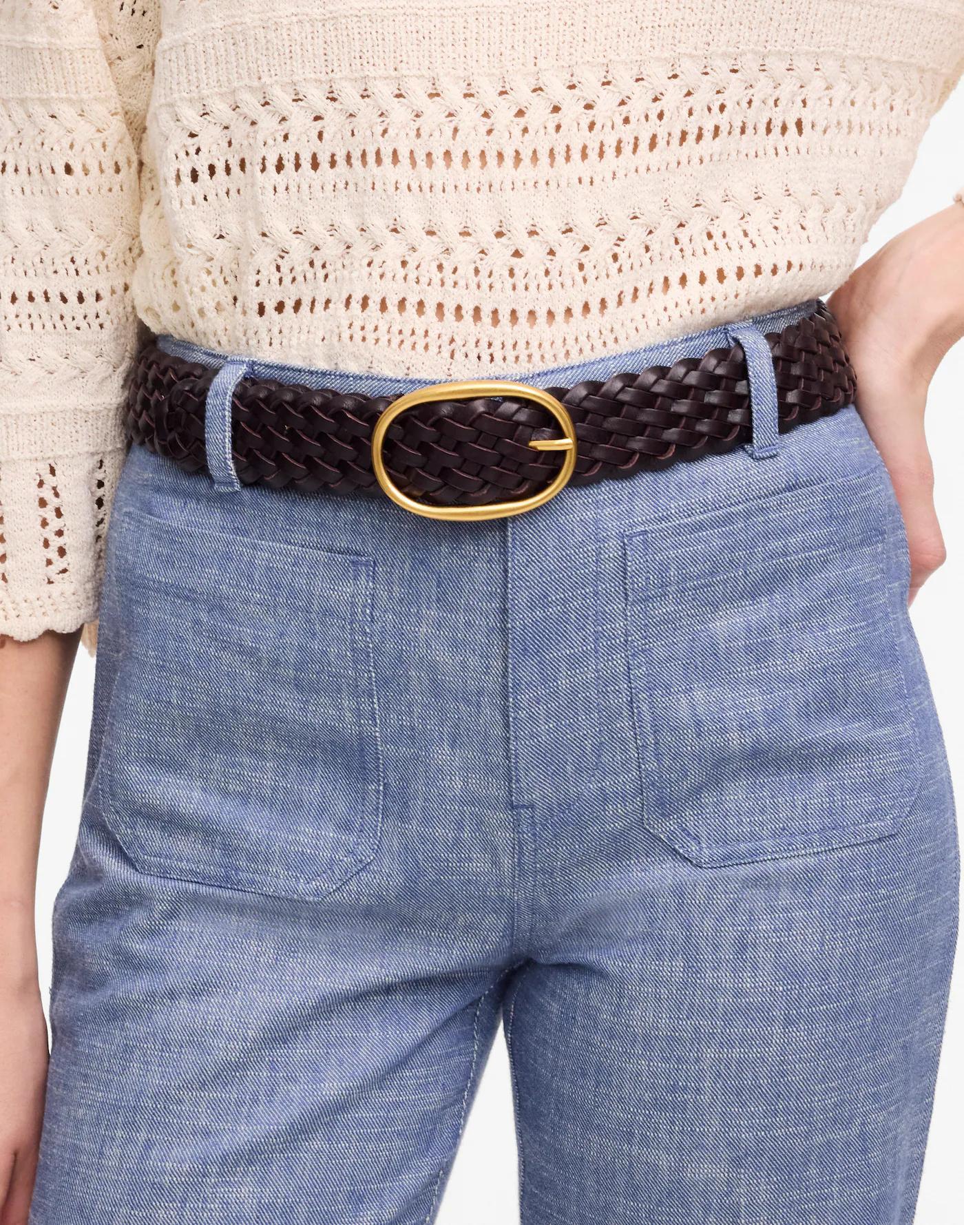 Oval-Buckle Leather Belt Product Image