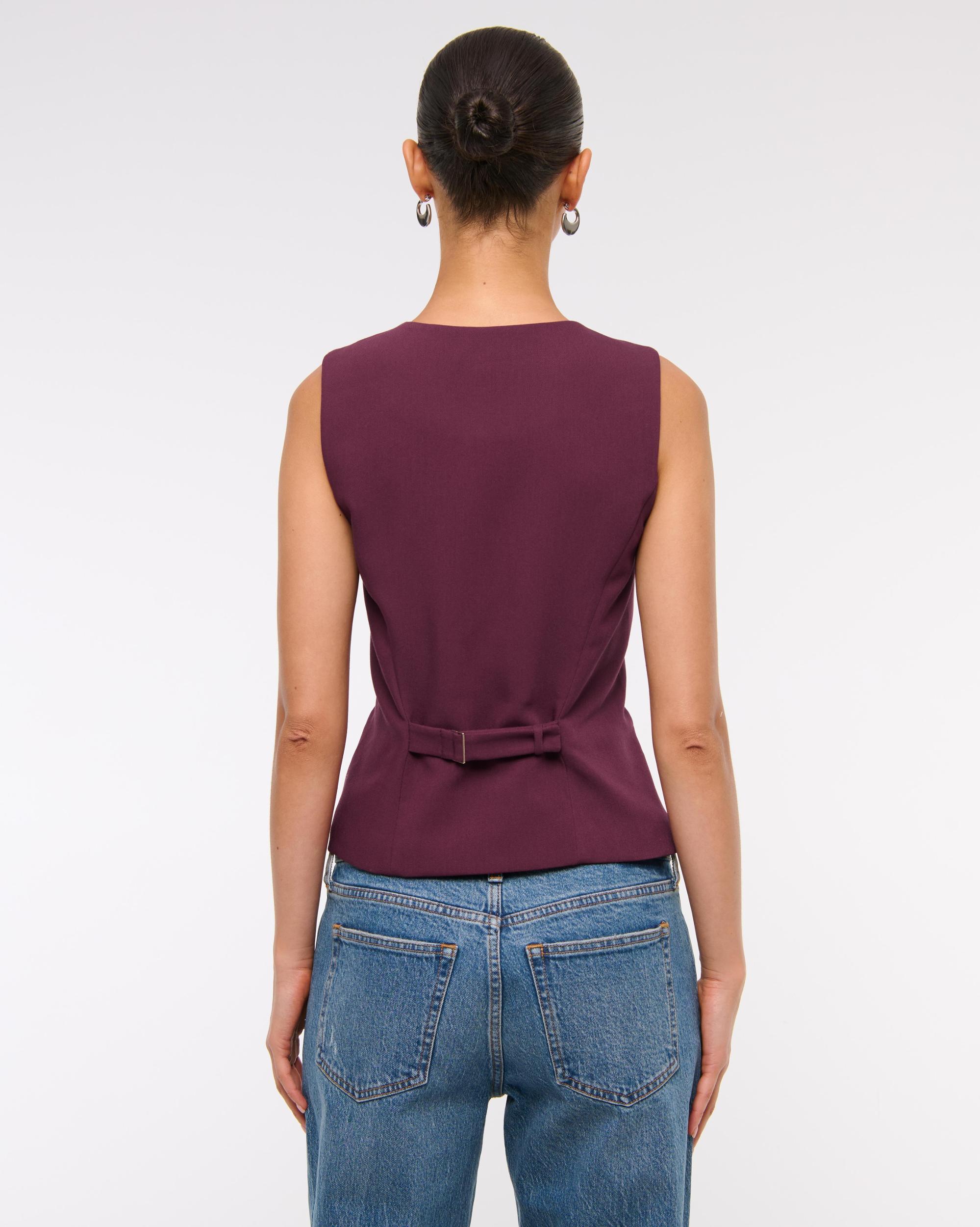 High-Neck Tailored Vest Product Image