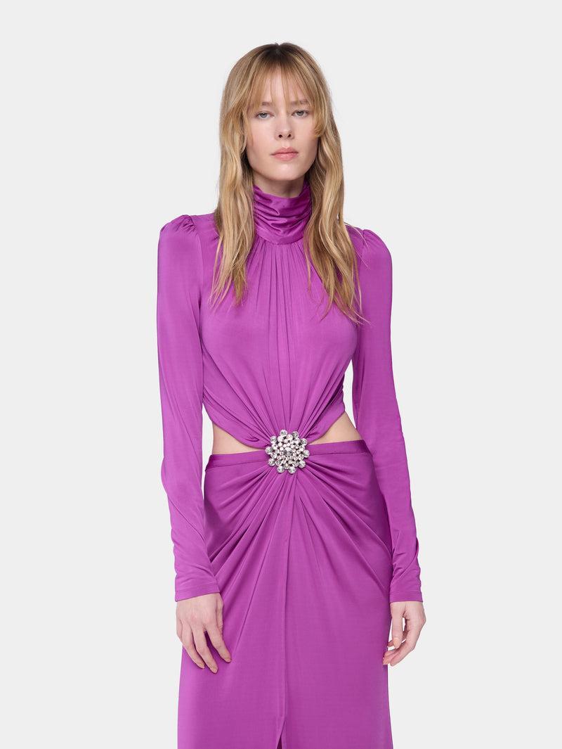 FUCHSIA LONG DRESS IN JERSEY Product Image