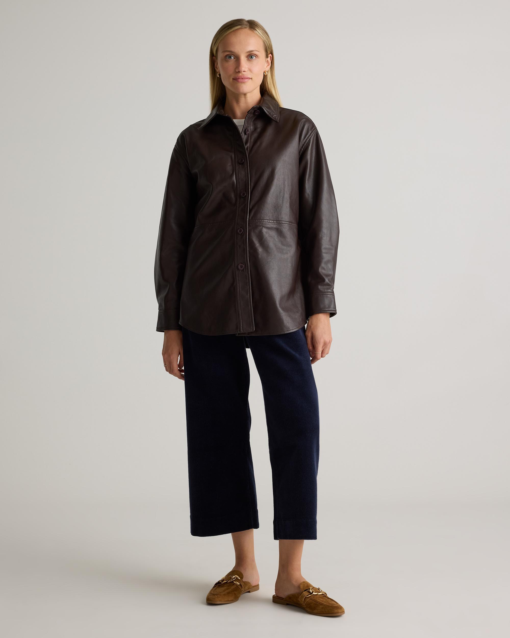 Quince | Women's Shirt Jacket Size XS, Leather Product Image