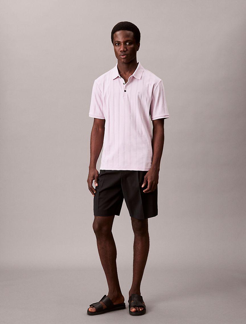 Calvin Klein Mens Variegated Rib Classic Polo Shirt - Purple Product Image
