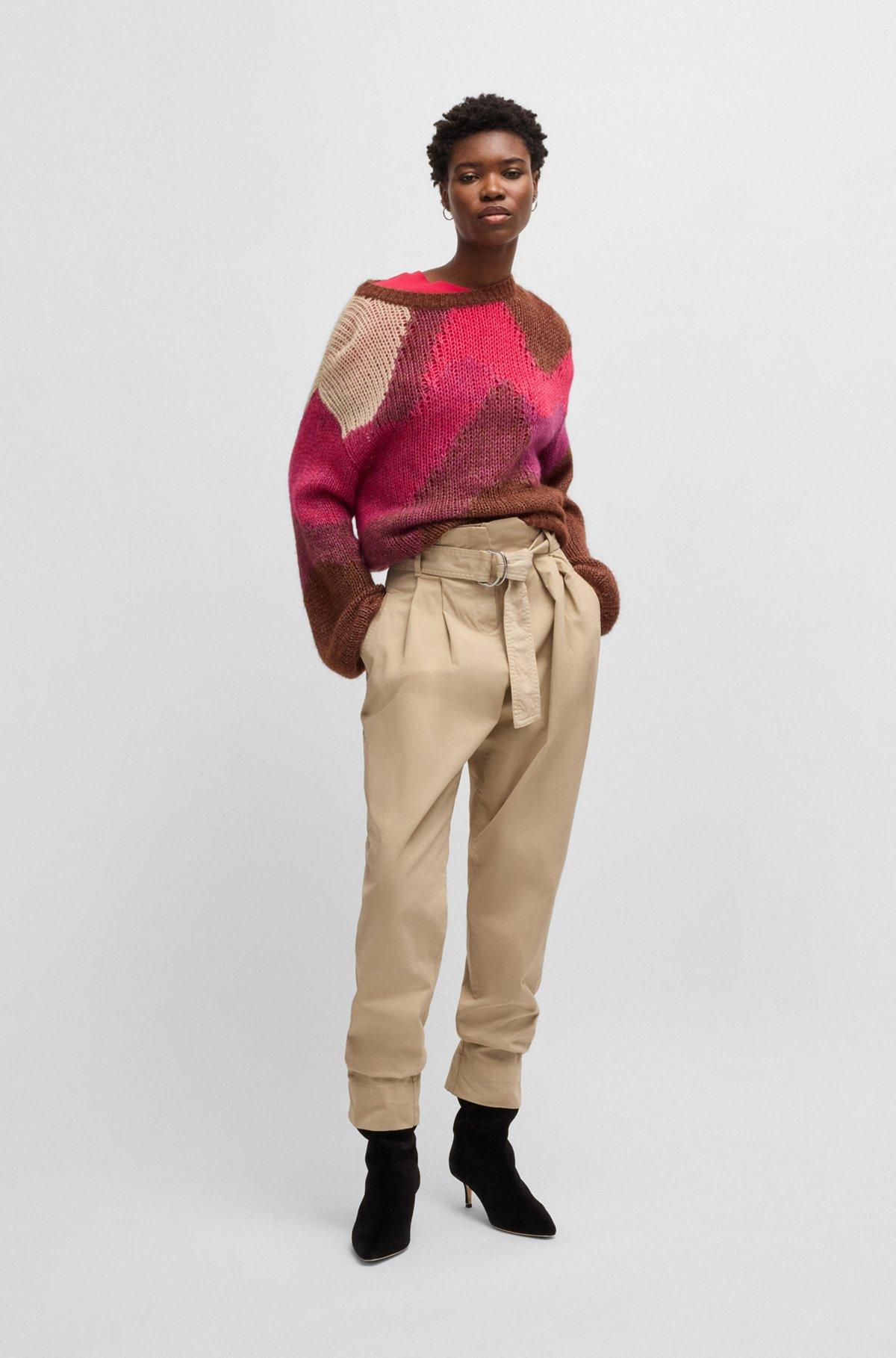 Paperbag trousers in stretch-cotton twill Product Image