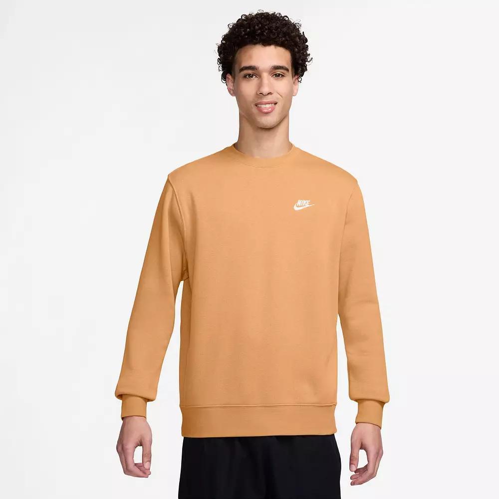 Men's Nike Club Fleece Crew, Size: XL, Brown Moon Product Image