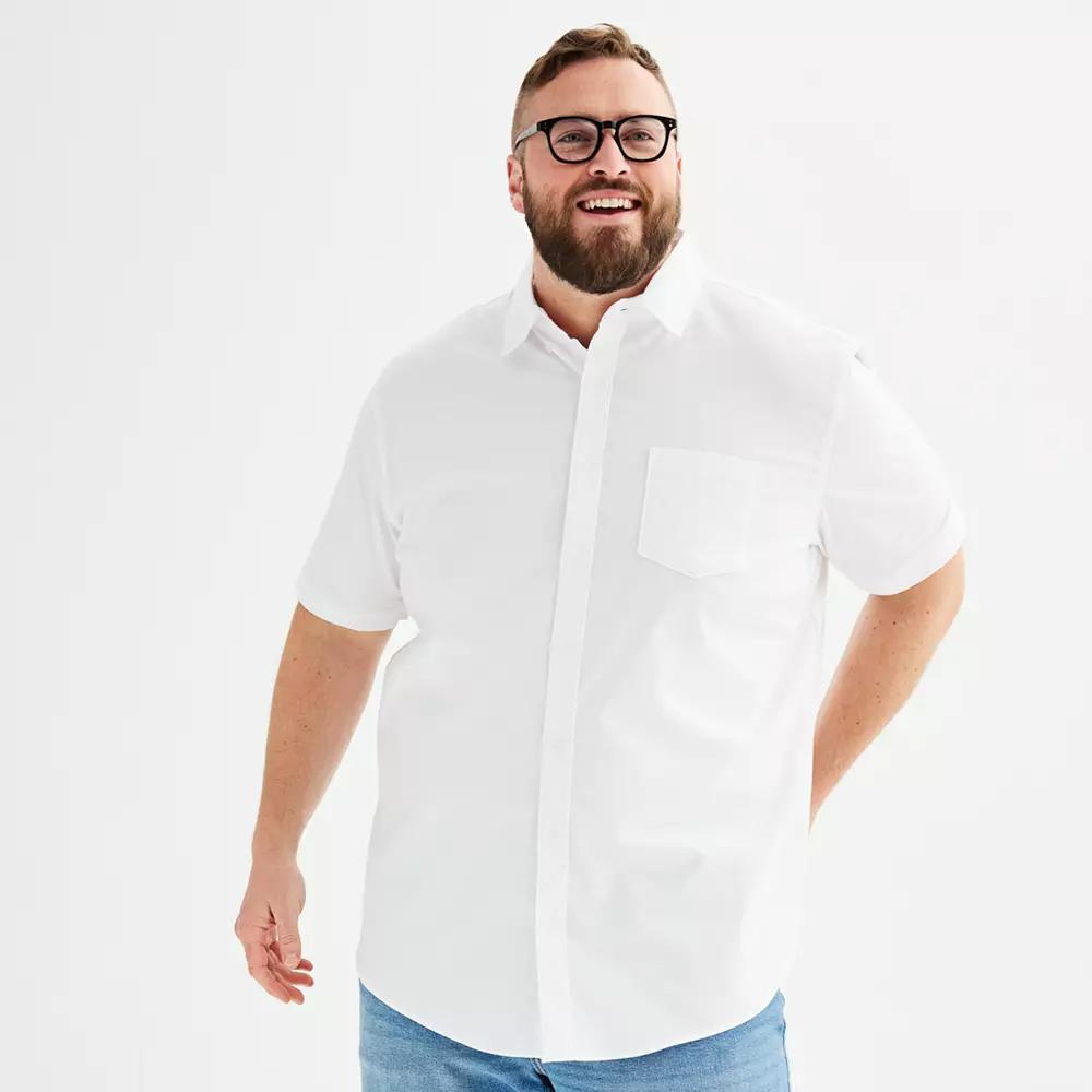 Big & Tall Sonoma Goods For Life® Perfect-Length Button-Down Shirt, Men's, Size: Large Tall, Modern White Product Image