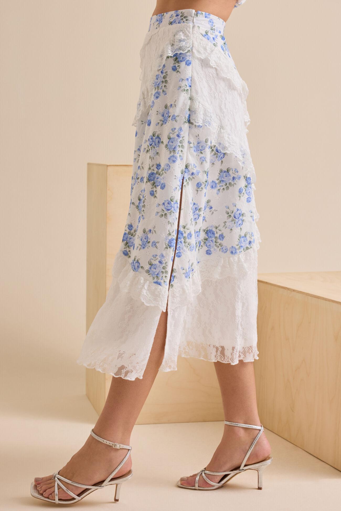 Kaicy Lace Midi Skirt Product Image