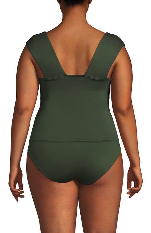 Lands' End Womens Square Neck Underwire Square Back Tankini Swimsuit Top in Rich Olive Green at Nordstrom, Size 16W Product Image