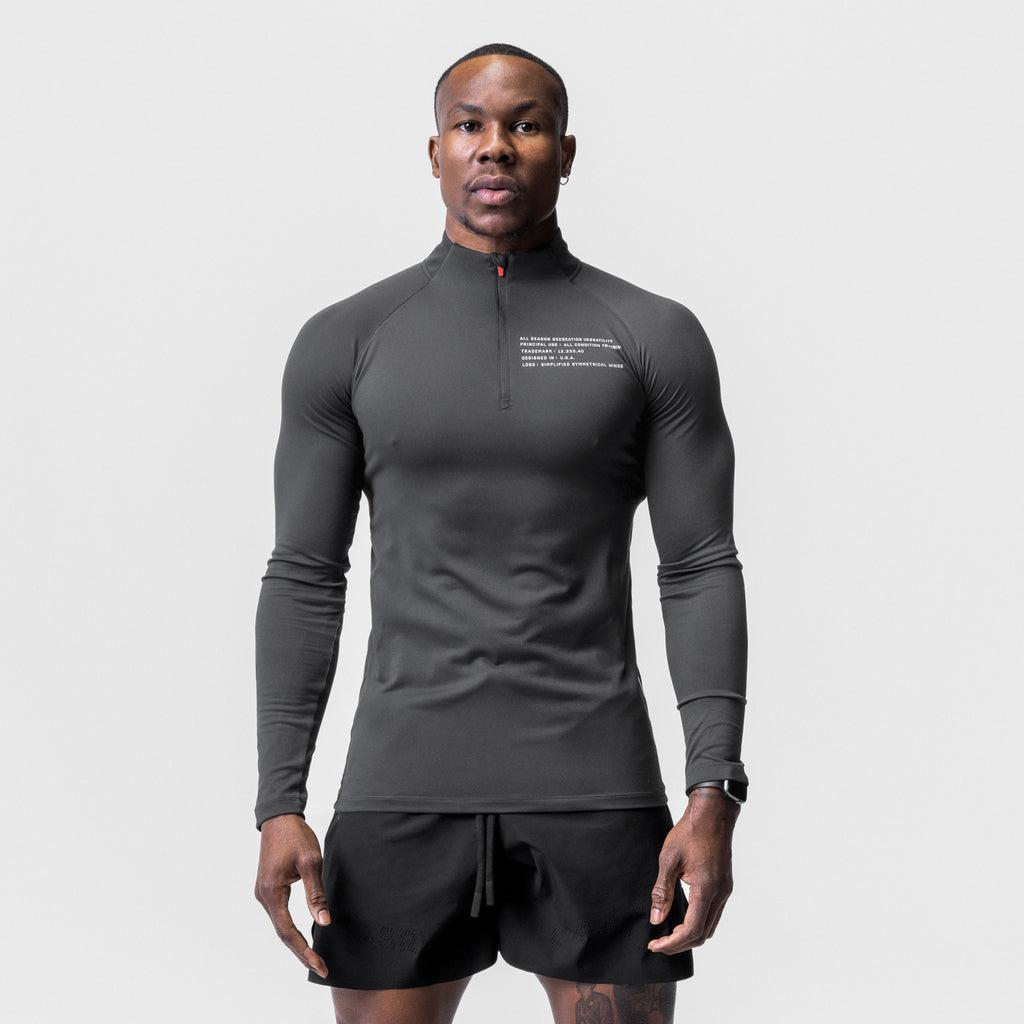 0725. Core Fitted Quarter Zip  - Black Product Image