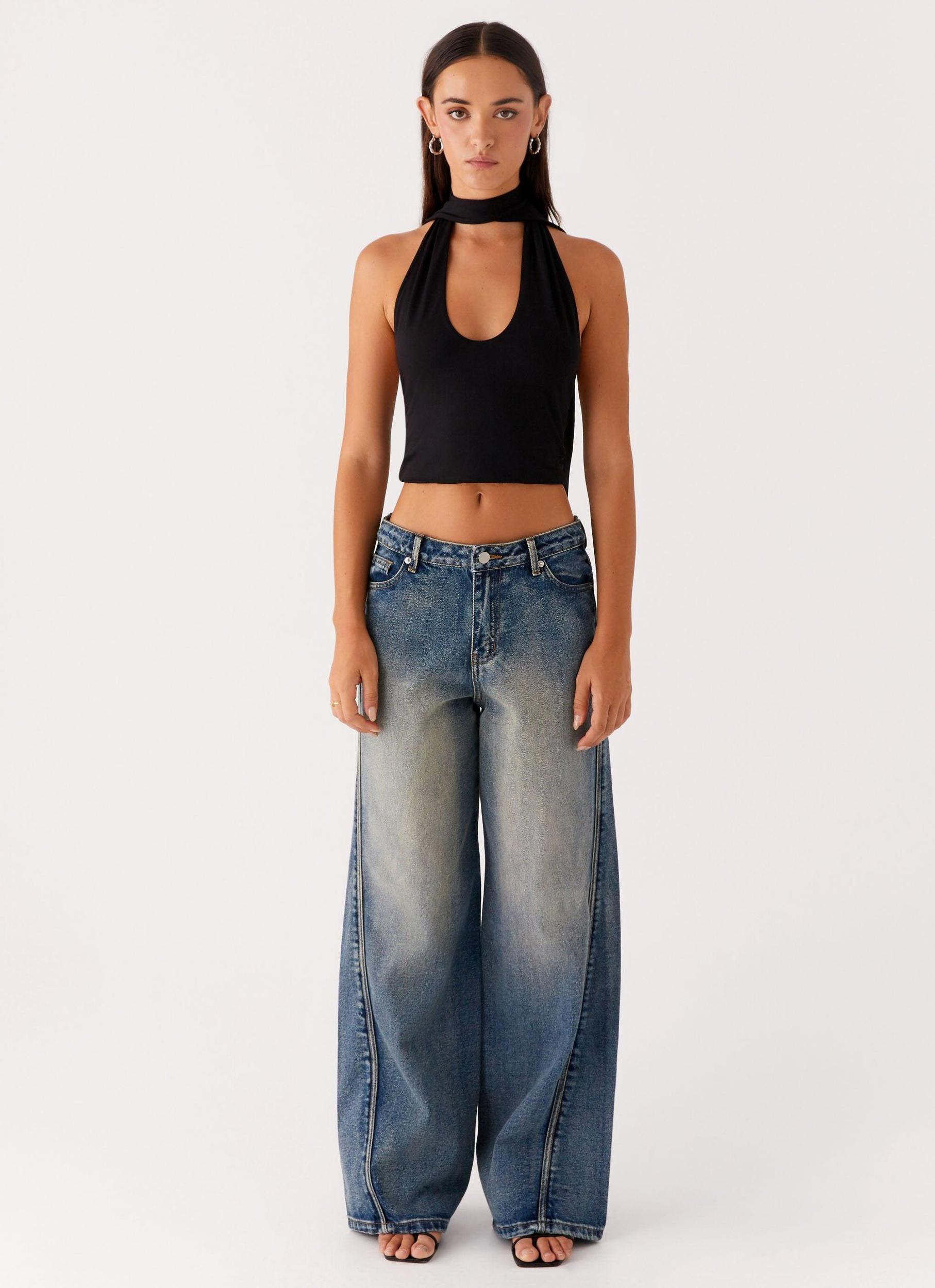 Chrysta Halterneck Top - Black Product Image