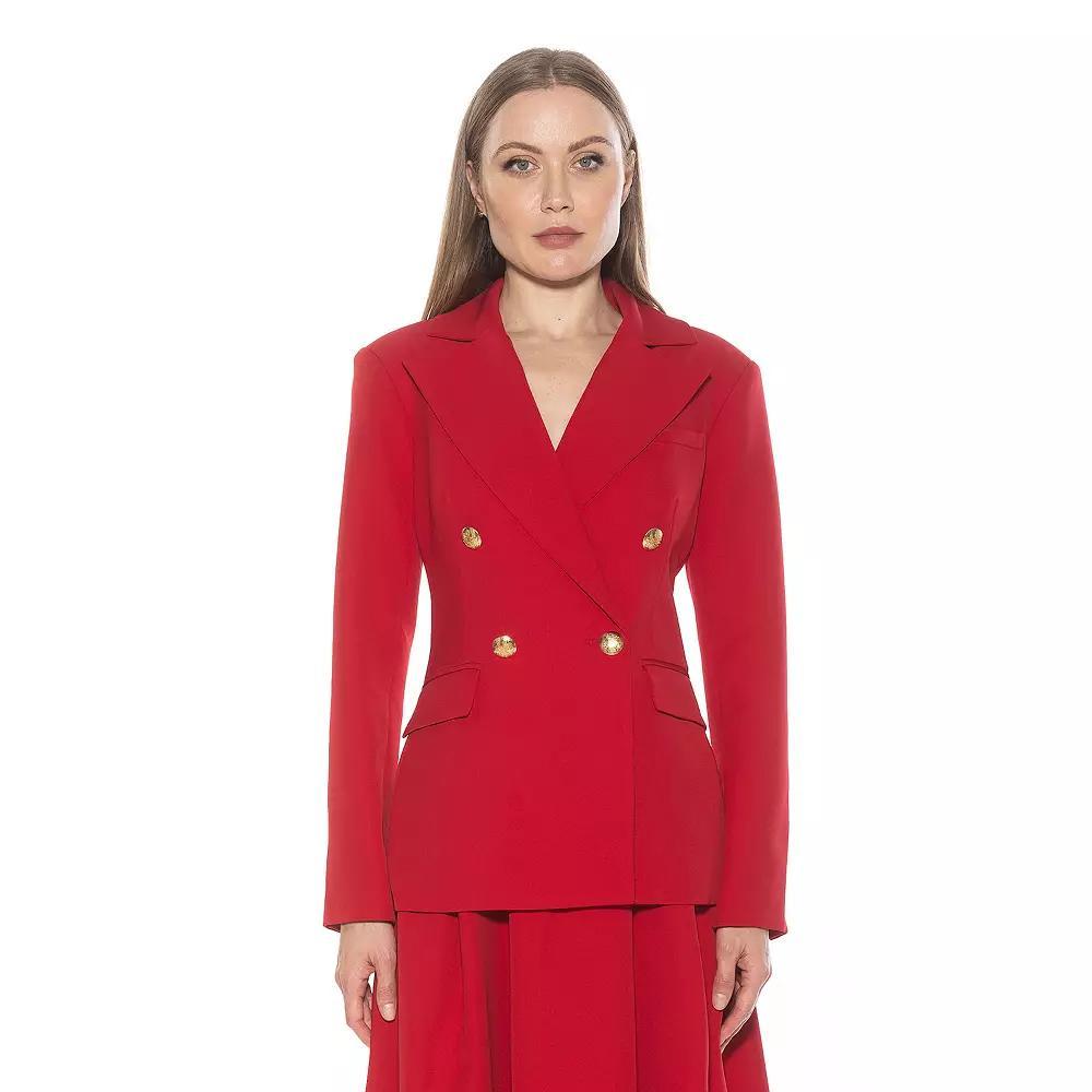 Women's ALEXIA ADMOR Farrah Twill Classic Double Breasted Jacket, Size: 12, Pink Product Image