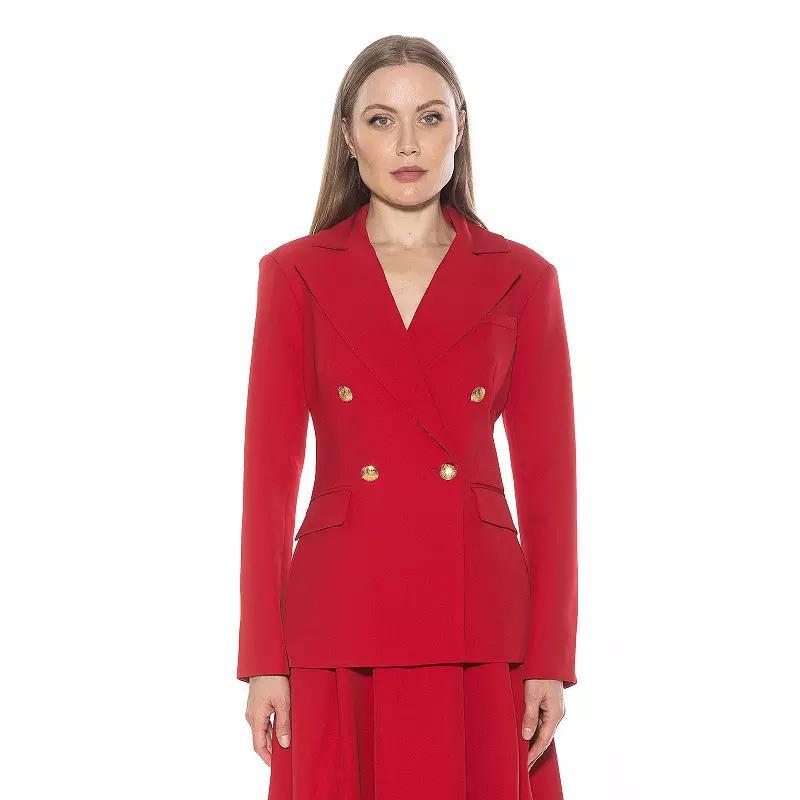 Women's ALEXIA ADMOR Farrah Twill Classic Double Breasted Jacket, Size: 12, Pink Product Image