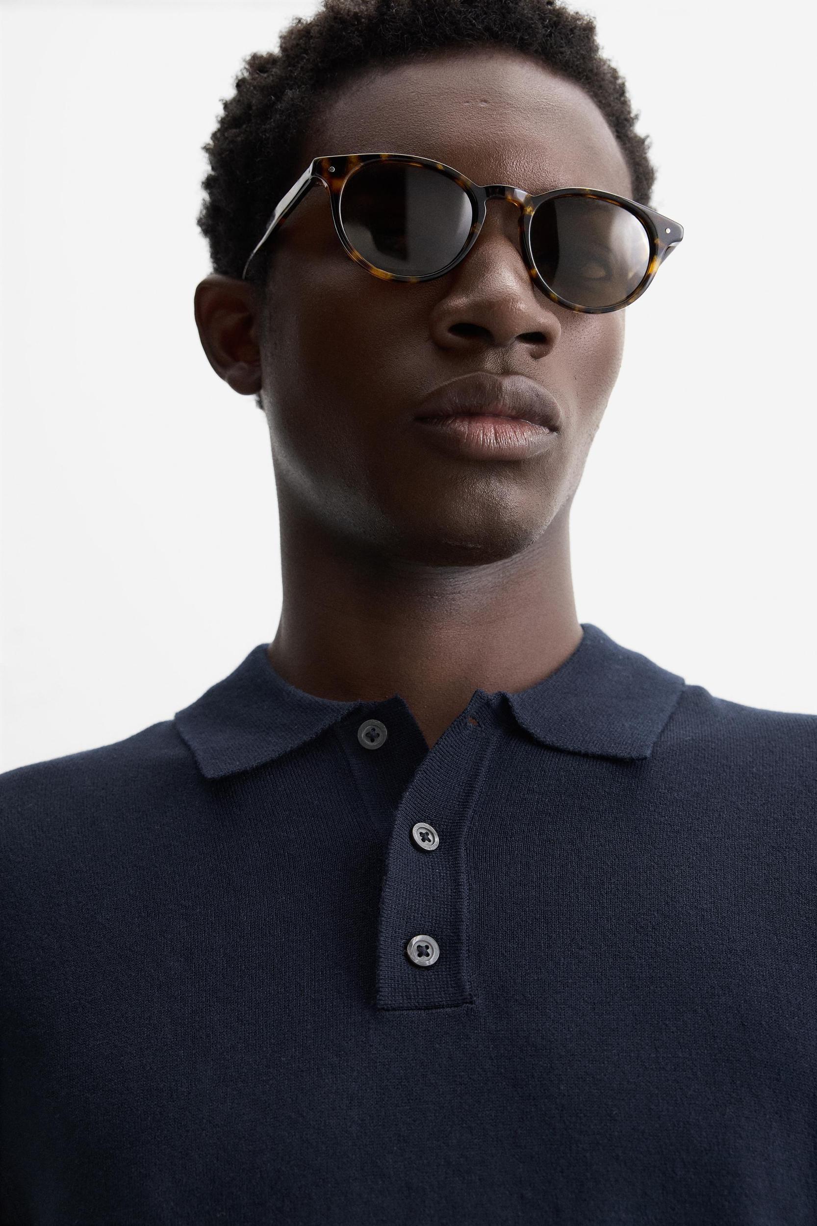 VISCOSE BLEND KNIT POLO SHIRT Product Image