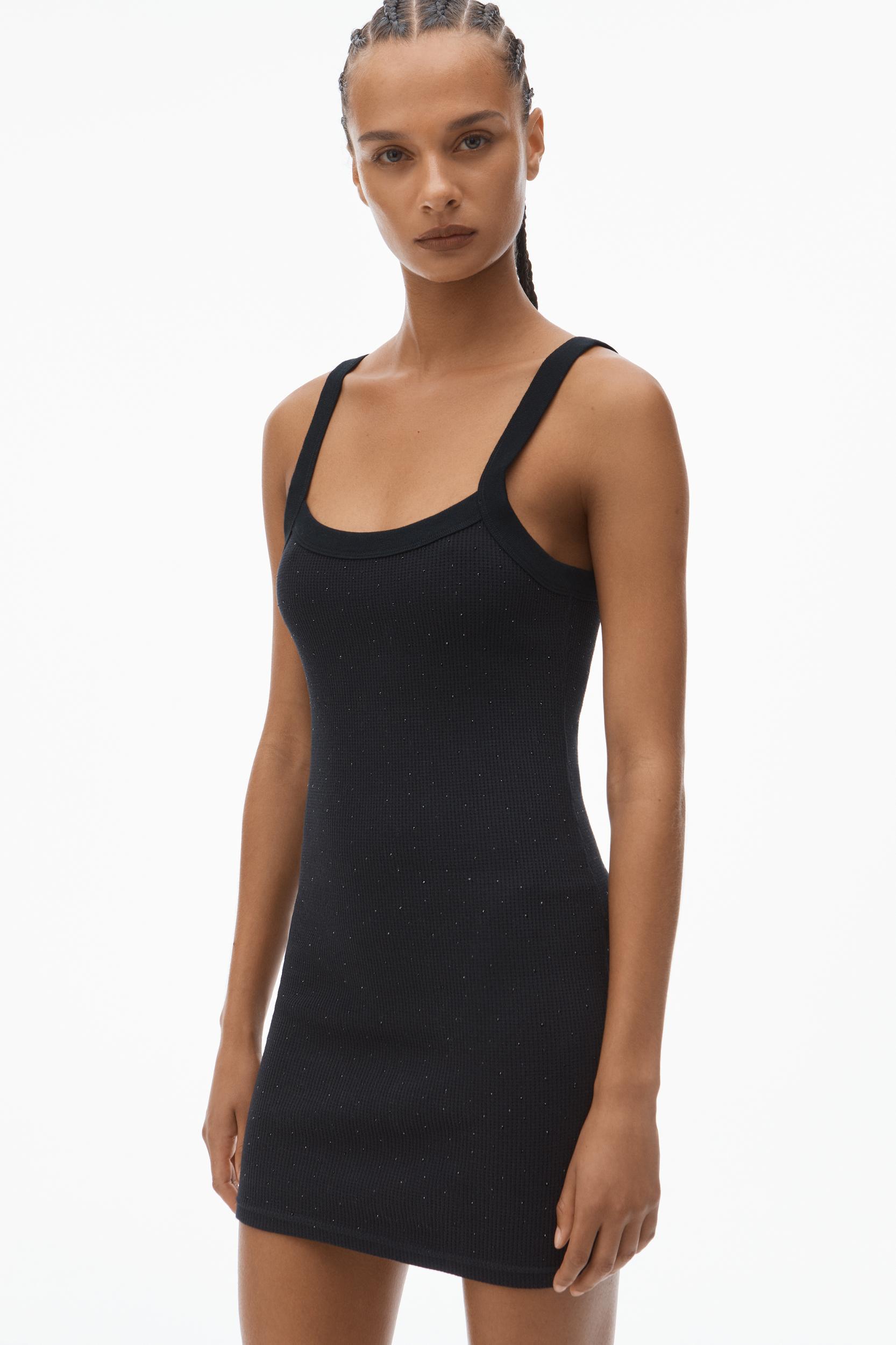 Crysal Hotfix Cami Dress In Waffle Knit Product Image