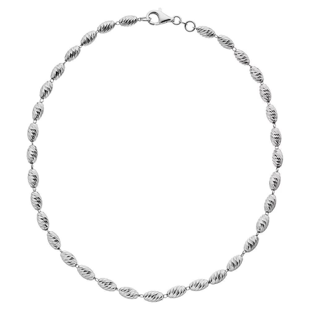 Sterling Silver Puff Oval Link Necklace, Womens Product Image