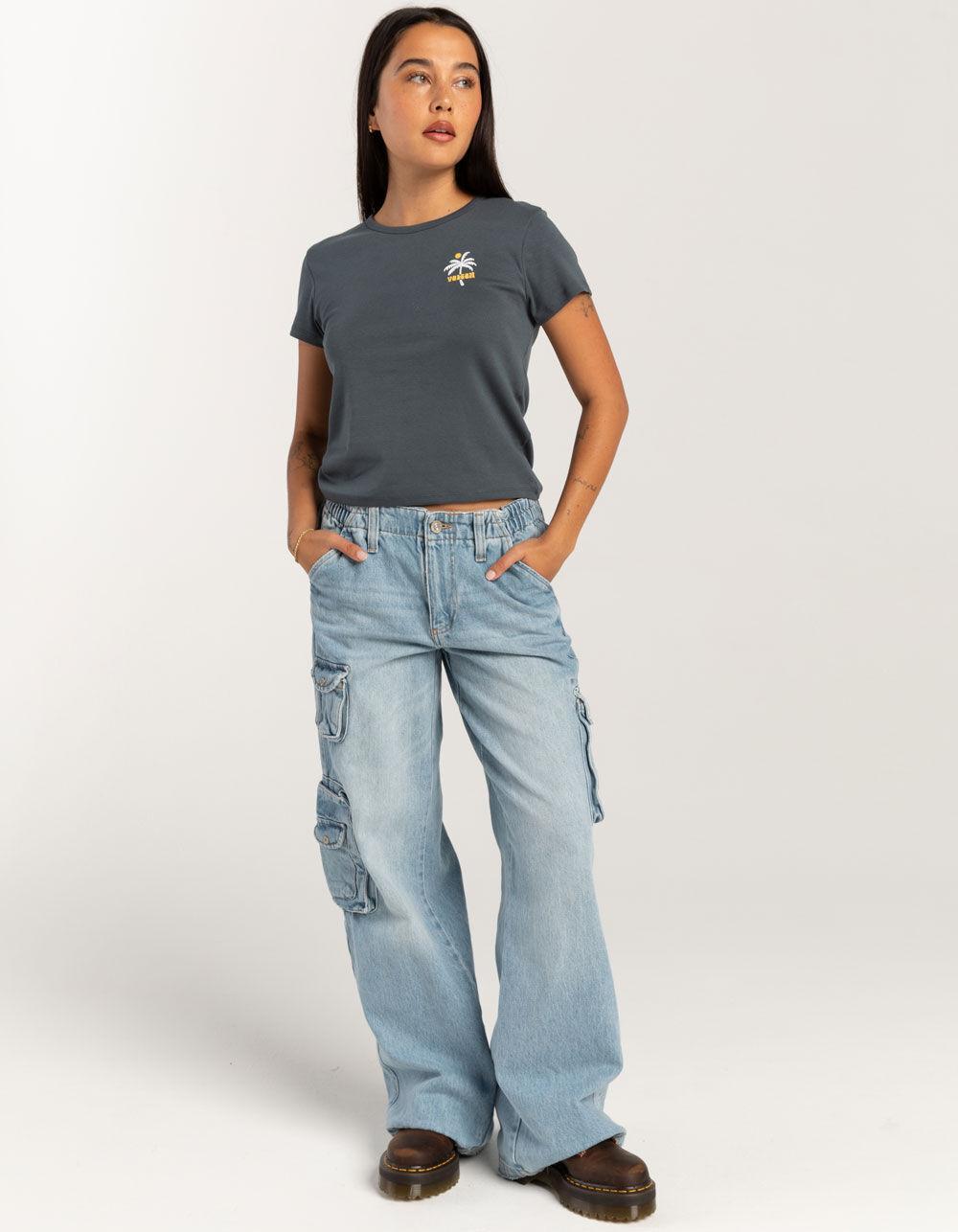 VOLCOM Palm Things Womens Baby Tee - SLATE Product Image