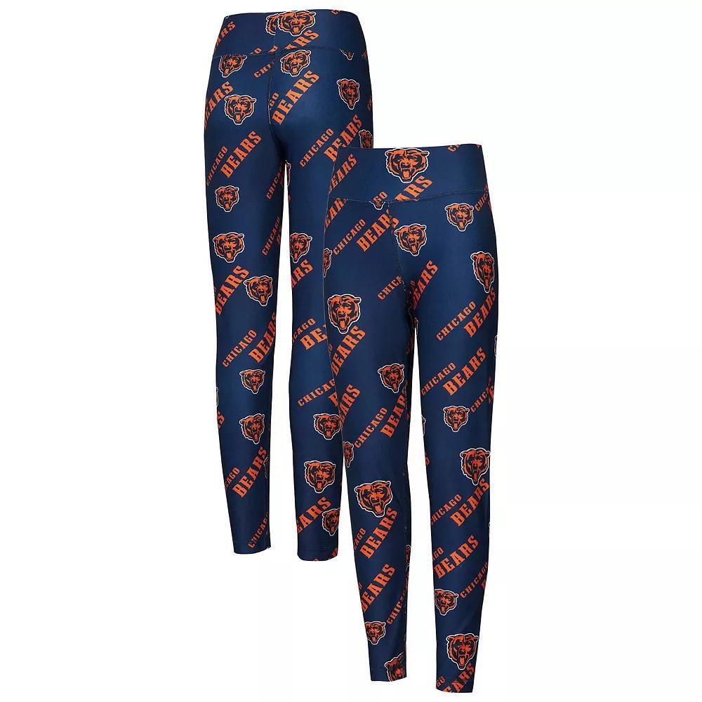 Women's Concepts Sport Navy Chicago Bears Breakthrough Allover Print Knit Leggings, Size: Large, Blue Product Image