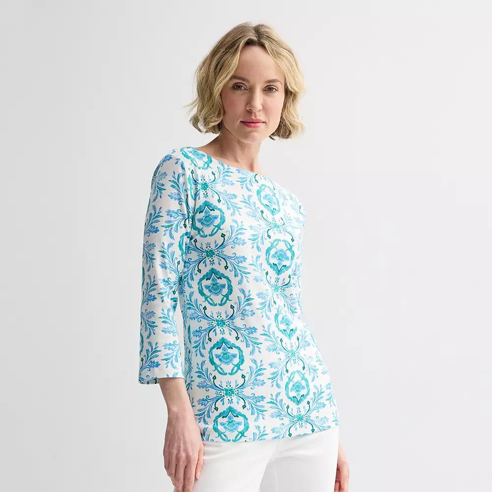 Women's Croft & Barrow® Boatneck Top, Size: XL, Pink Vibrant Tile Product Image
