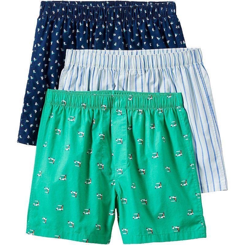 Men's Lands' End 3-Pack Essential Boxers, Size: Large, White Product Image