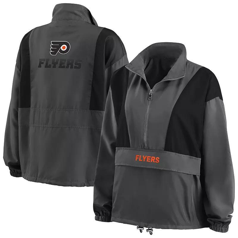 Women's WEAR by Erin Andrews Charcoal Milwaukee Brewers Packable Half-Zip Jacket, Size: Small Product Image