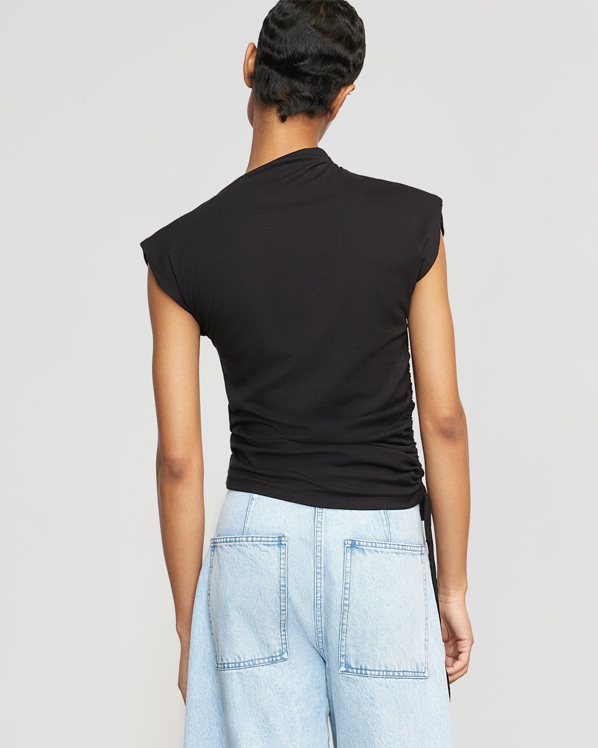 Jocelyn Asymmetric Ruched-Side Tee Product Image
