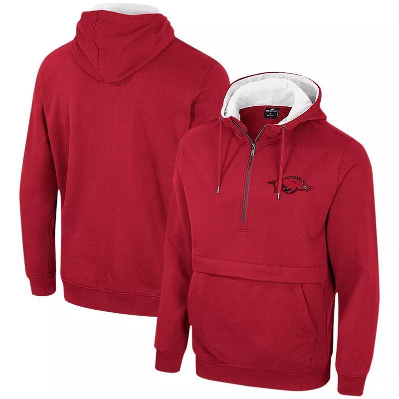 Mens Colosseum Cardinal Arkansas Razorbacks Half-Zip Hoodie Product Image