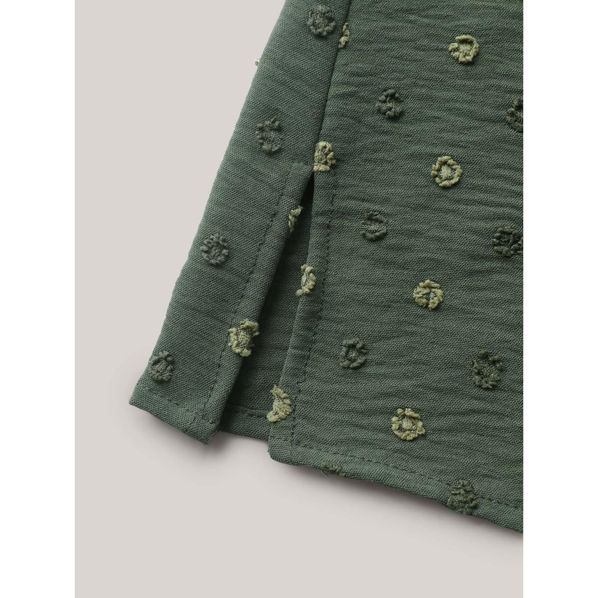 Plus Size Textured Lace Trim Neck Tank Top Women ArmyGreen Woven ribbon&lace trim V-neck Everyday-Elegant Tank Tops Camis BloomChic 10/M Product Image
