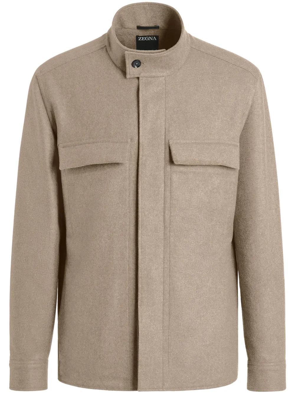 ZEGNA Oasi Lino Overshirt In Light Beige Product Image