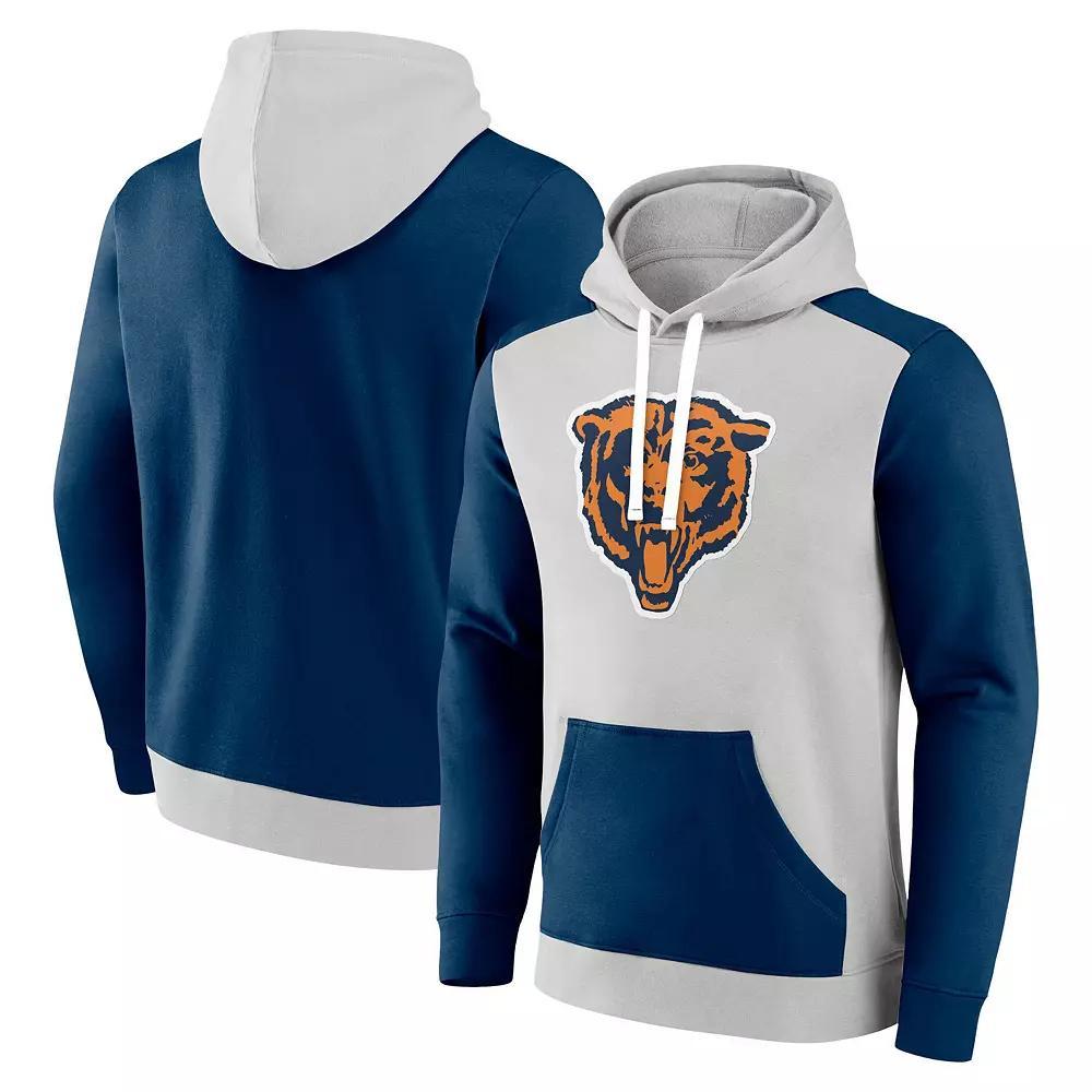 Men's Fanatics Branded Gray/Navy Chicago Bears Gridiron Classics Lost Step Pullover Hoodie, Size: Medium, Grey Product Image