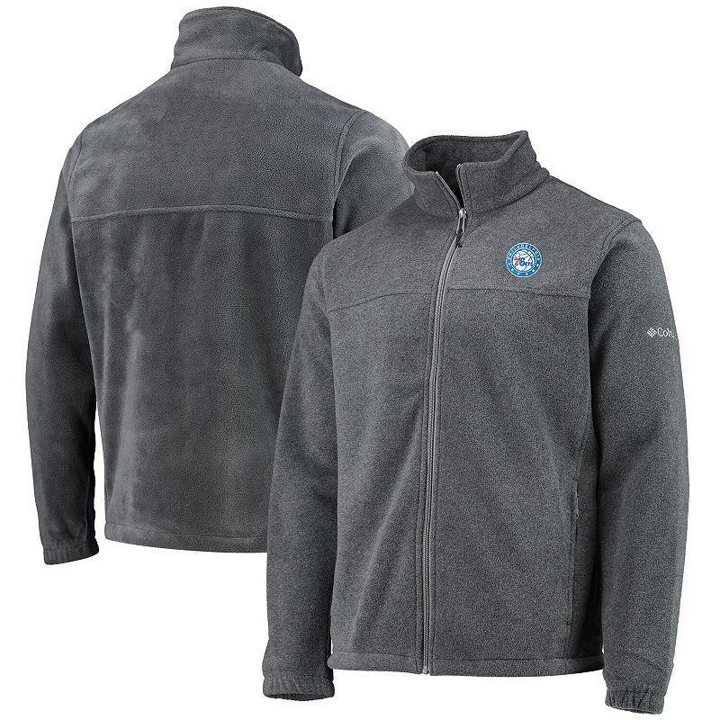 Mens Columbia Brooklyn Nets Heathered Charcoal Flanker Full-Zip Jacket Product Image