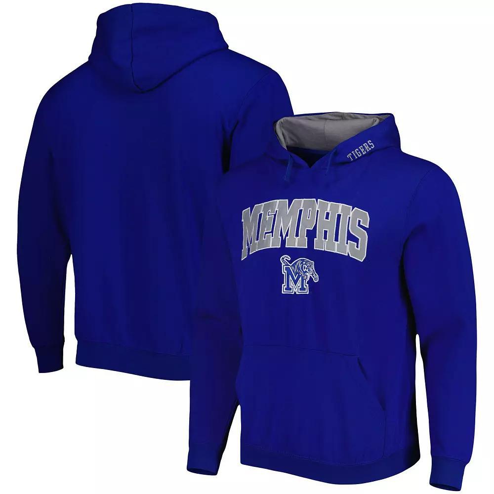 Men's Colosseum Royal Memphis Tigers Arch and Logo Pullover Hoodie, Size: Small, Blue Product Image
