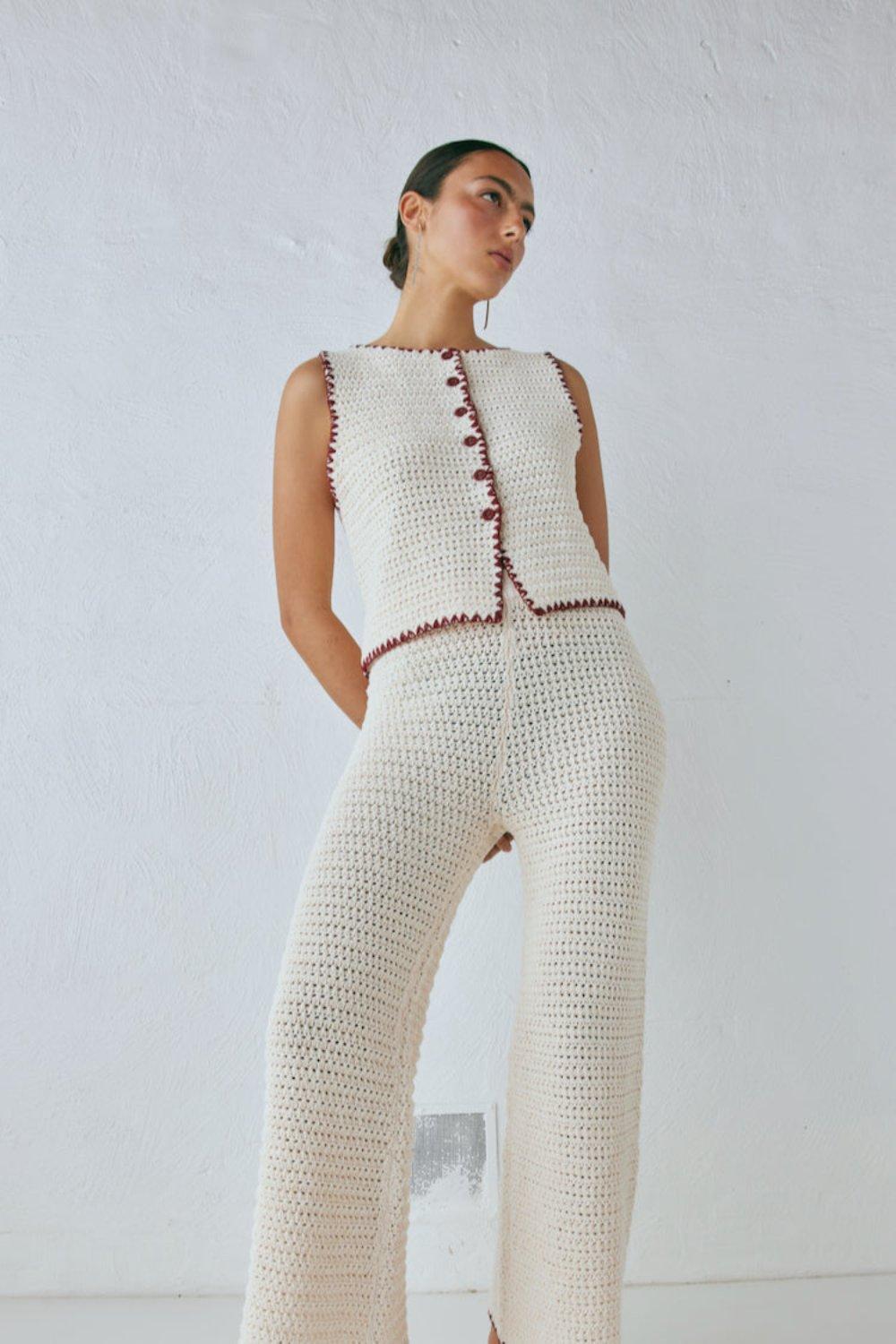 Stella Knit Vest Cream Product Image