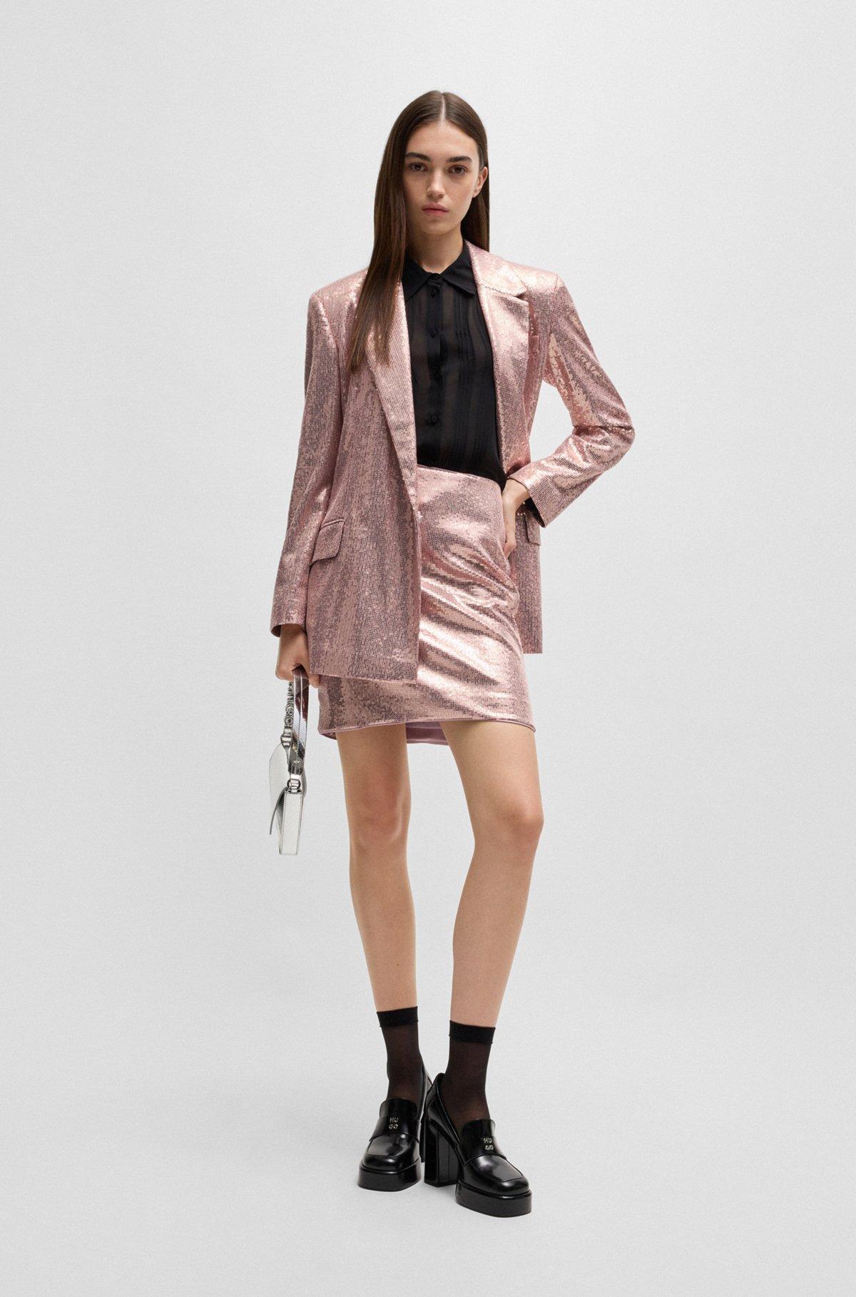 HUGO - Sequined mini skirt - light pink Product Image