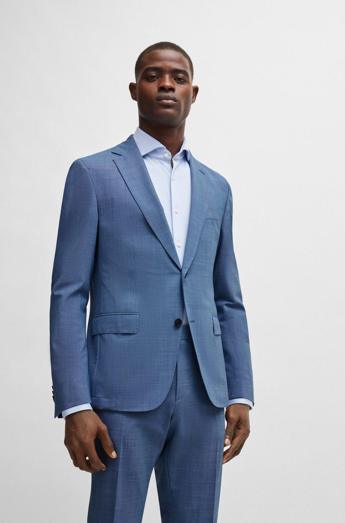 Slim-fit suit in micro-patterned performance-stretch cloth Product Image