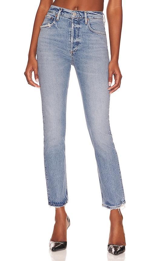 AGOLDE Riley Long Straight in Blue Product Image